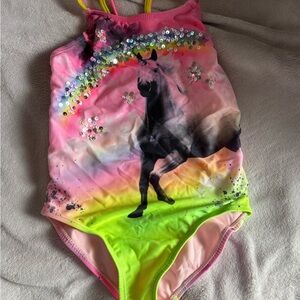 Colorful Unicorn Swimsuit with Sequins